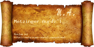 Metzinger Aurél névjegykártya